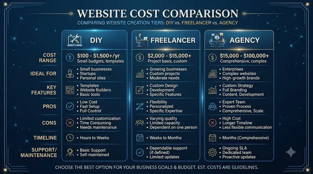 What how much does a website cost means for your budget